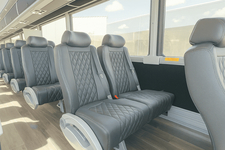 interior of Augusta Shuttle Bus Rentals charter bus